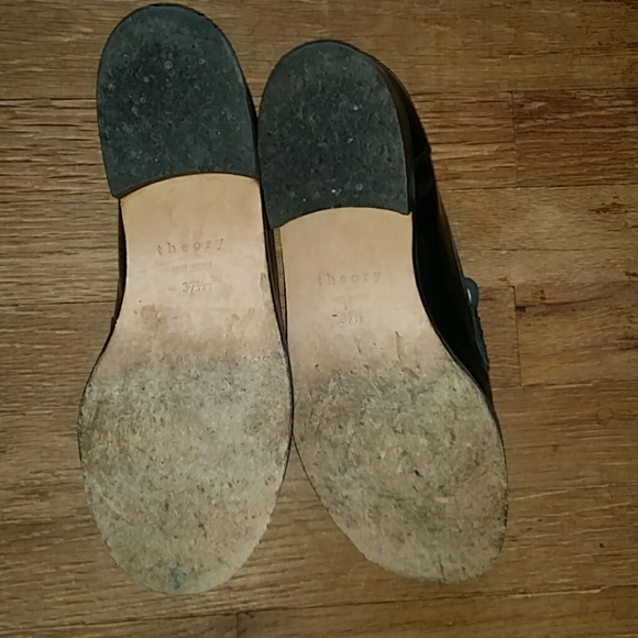 Theory Black Patent Loafers 37 1/2 - Picture 3 of 7